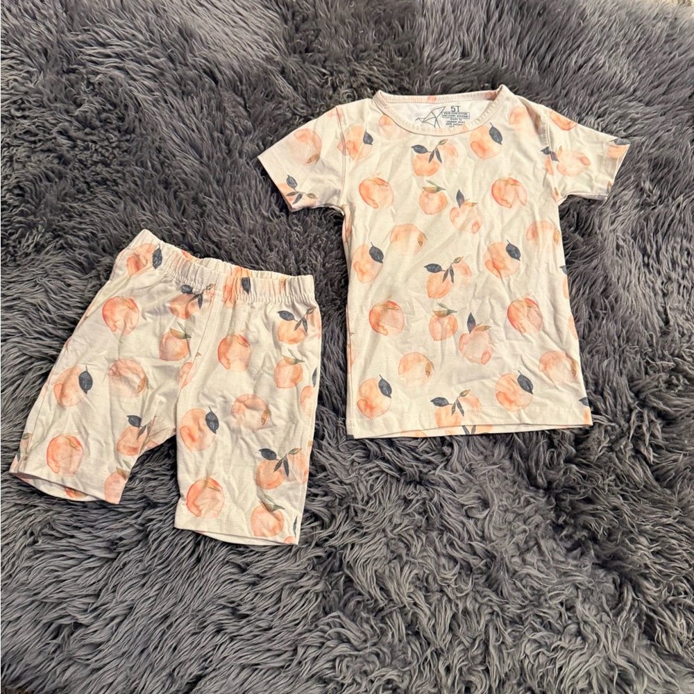 Orange and White Pajama Set with Playful Design